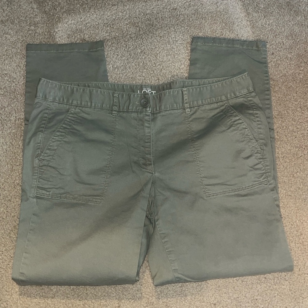 The Loft Green Pants Size 12 Relaxed Skinny